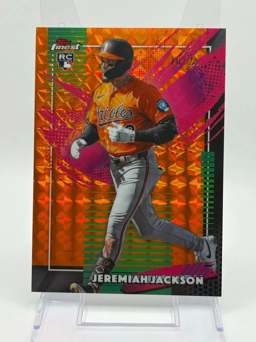 2026 Topps Finest Jeremiah Jackson Rookie Orange Geometric Refractor 10/25 SP RC
